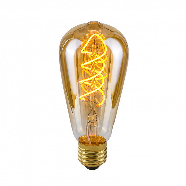 E27 4W 2200K ST64 Spiral Amber